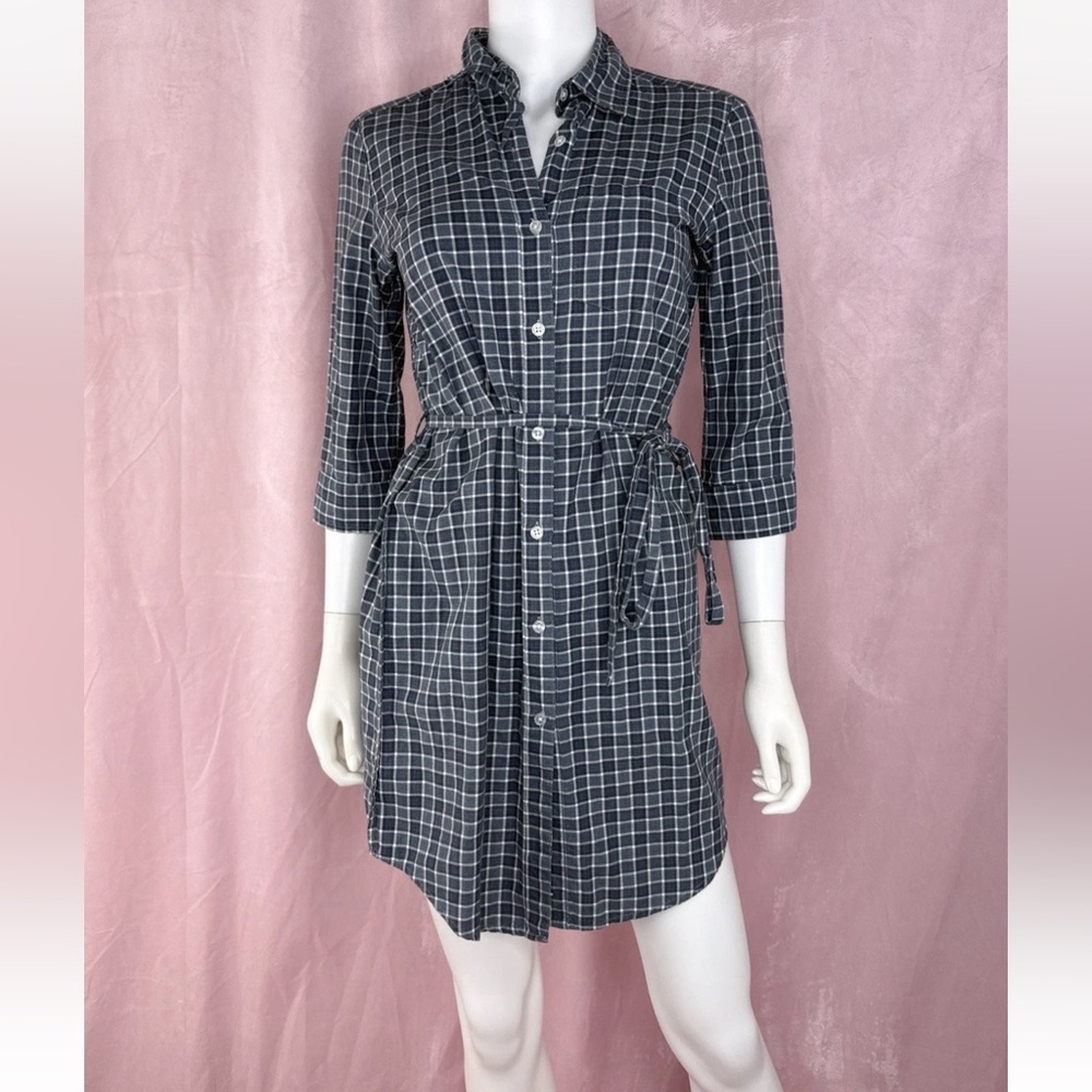 Steven Alan Womens 100% Cotton Blue Button Down Gingham Dress Size Small USA